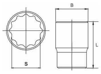 JTC-22614 1/4" DR. 12PT. SOCKET 1